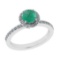 1.59 Ctw VS/SI1 Emerald and Diamond 14k white Gold Engagement Ring