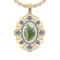 20.23 Ctw VS/SI1 Green Amethyst And Diamond 14K Yellow Gold Necklace (ALL D
