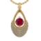 0.80 Ctw VS/SI1 Ruby and Diamond 14k Yellow Gold Engagement Ring