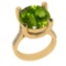 3.25 Ctw VS/SI1 Peridot And Diamond 14K Yellow Gold Engagement Ring( ALL DI