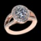 3.08 Ctw VS/SI1 Diamond 10K Rose Gold Engagement Ring (ALL DIAMOND ARE LAB