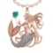 5.01 Ctw VS/SI1 Emerald and Diamond 14k Rose Gold Pandant (ALL DIAMOND ARE