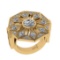 3.34 Ctw VS/SI1 Diamond 10K Yellow Gold Engagement Halo Ring