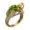 4.92 Ctw VS/SI1 Peridot and Diamond Set 10K Yellow Gold Engagement Ring (AL