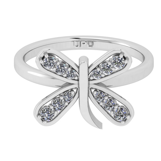 0.30 Ctw SI2/SI1 Diamond Prong Set 14k white Gold Engagement Ring (ALL DIAM