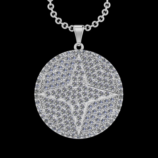 5.80 Ctw VS/SI1 Diamond 14 K White Gold Necklace(ALL DIAMOND ARE LAB GROWN