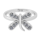 0.30 Ctw SI2/SI1 Diamond Prong Set 14k white Gold Engagement Ring (ALL DIAM