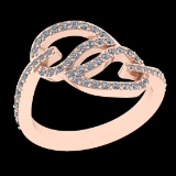0.48 Ctw VS/SI1 Diamond Prong Set 10k Rose Gold Engagement Ring ( (ALL DIAM