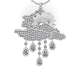 3.35 Ctw VS/SI1 Diamond 14K White Gold Necklace (ALL DIAMOND ARE LAB GROWN