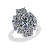 3.83 Ctw SI1/SI2 Diamond 14k white Gold Engagement Ring (ALL DIAMOND ARE LA