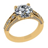 3.47 Ctw VS/SI1 Diamond 14k Yellow Gold Engagement Ring (ALL DIAMOND ARE LA