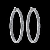 2.40 Ctw VS/SI1 Diamond 14K White Gold Hoop Earrings (ALL DIAMOND ARE LAB G
