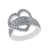 1.39 Ctw SI2/SI1 Diamond 14k white Gold Engagement Ring (ALL DIAMOND ARE LA