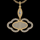 1.45 Ctw VS/SI1 Diamond 10k Yellow Gold Christmas Theme Pandant (ALL DIAMON