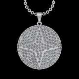 5.80 Ctw VS/SI1 Diamond 14 K White Gold Necklace(ALL DIAMOND ARE LAB GROWN