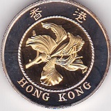 Hong Kong $10 gold 1994 Bauhinia flower