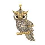 1.92 Ctw SI1/SI2 Diamond 14k Yellow Gold Creature Pendant(ALL DIAMOND ARE L