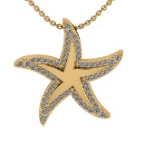 0.33 Ctw VS/SI1 Diamond 14k Yellow Gold Star Pendant (ALL DIAMOND ARE LAB G