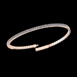 0.90 Ctw VS/SI1 Diamond 14K Rose Gold Half Bangle (ALL DIAMOND ARE LAB GROW