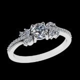 0.77 Ctw VS/SI1 Diamond 10k white Gold Engagement Ring (ALL DIAMOND ARE LAB