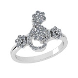 0.55 Ctw SI2/SI1 Diamond 14k white Gold Engagement Ring (ALL DIAMOND ARE LA