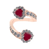 4.24 Ctw VS/SI1 Ruby and Diamond14K Rose Gold Engagement Ring
