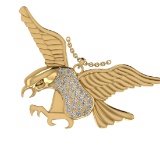 0.42 Ctw VS/SI1 Diamond 10K Yellow Gold Bird theme Eagle Pendant (ALL DIAMO