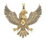 3.73 Ctw VS/SI1 Diamond 14k Yellow Gold Eagle theme Pendant (ALL DIAMOND AR