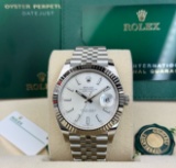 Rolex Oysterpepetual Datejust Fluted Jubilee 41mm Silver Dial Comes With Bo