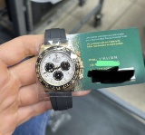 New 40mm 18k Yellow Gold Daytona Meteorite Dial on Oyster Flex Band comes w