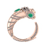1.82 Ctw VS/SI1 Emerald and Diamond 14K Rose Gold Engagement Ring ALL DIAMO