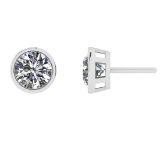 1.00 Ctw VS/SI1 Diamond 14k white Gold Stud Earrings (ALL DIAMOND ARE LAB G