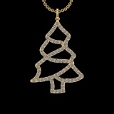 5.52 Ctw VS/SI1 Diamond 10k Yellow Gold Christmas Theme Pandant (ALL DIAMON