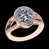 3.08 Ctw VS/SI1 Diamond 10K Rose Gold Engagement Ring (ALL DIAMOND ARE LAB