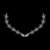26.36 Ctw VS/SI1 Diamond 10k white Gold Necklace (ALL DIAMOND ARE LAB GROWN