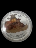 2008 Australia 5 oz Silver Mouse BU (Colorized, Abrasions)