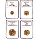 Certified American Gold Eagle 4pc Set 2006 MS69 NGC