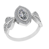 0.83 Ctw VS/SI1 Diamond 14K White Gold Engagement Ring