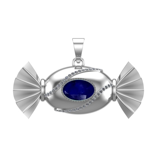 4.94 Ctw VS/SI1 Blue Sapphire and Diamond 14k Rose Gold Pandant (ALL DIAMON