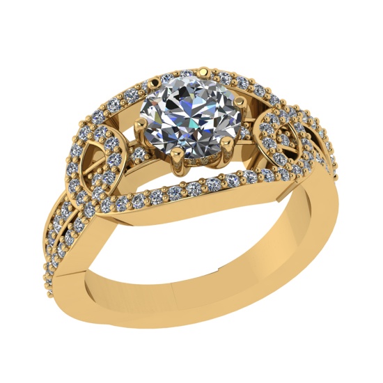 1.91 Ctw SI2/SI1 Diamond 14k Yellow Gold Engagement Ring (ALL DIAMOND ARE L