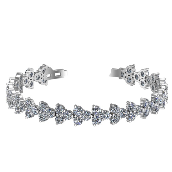 13.26 Ctw SI1/SI2 Diamond 14k white Gold Bracelet (ALL DIAMOND ARE LAB GROW