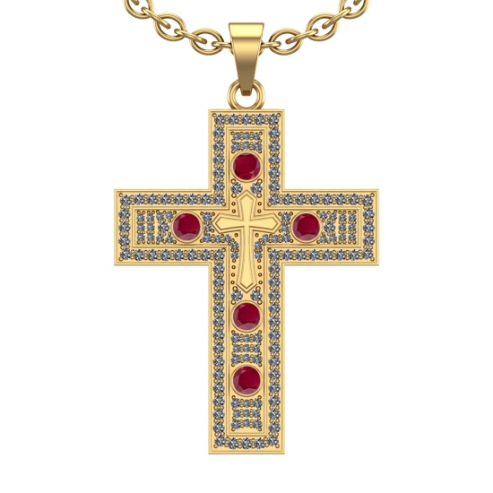 1.96 Ctw VS/SI1 Ruby and Diamond 14k Yellow Gold (ALL DIAMOND ARE LAB GROWN