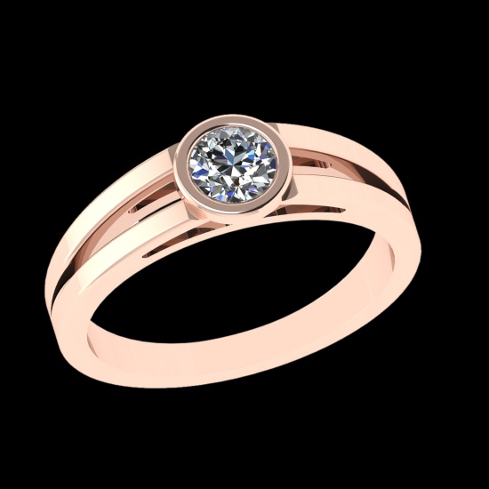 0.36 Ctw VS/SI1 Diamond 10k Rose Gold Solitaire Ring (ALL DIAMOND ARE LAB G