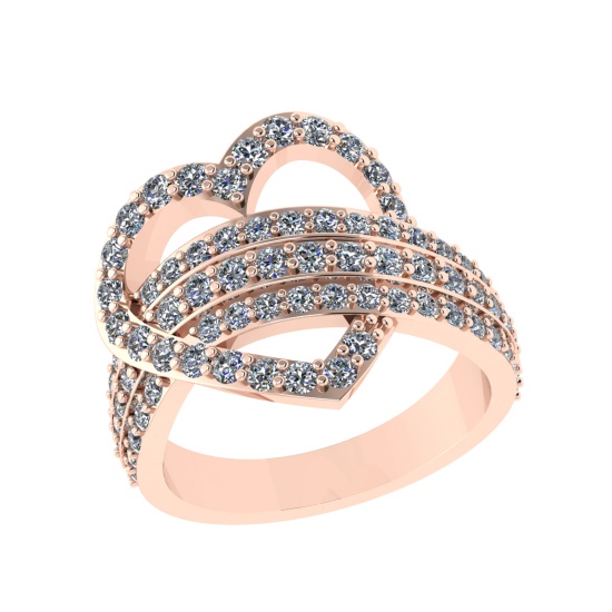 1.39 Ctw SI2/SI1 Diamond 14k Rose Gold Engagement Ring (ALL DIAMOND ARE LAB