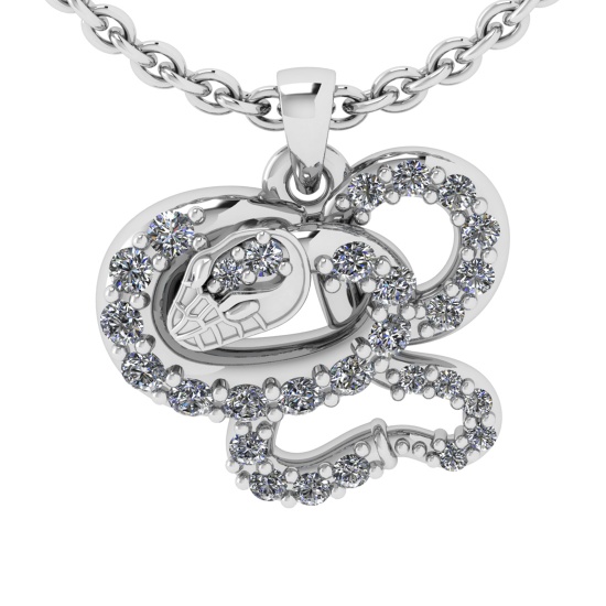 0.15 Ctw SI2/SI1 Diamond 14k white Gold Pendant (ALL DIAMOND ARE LAB GROWN)