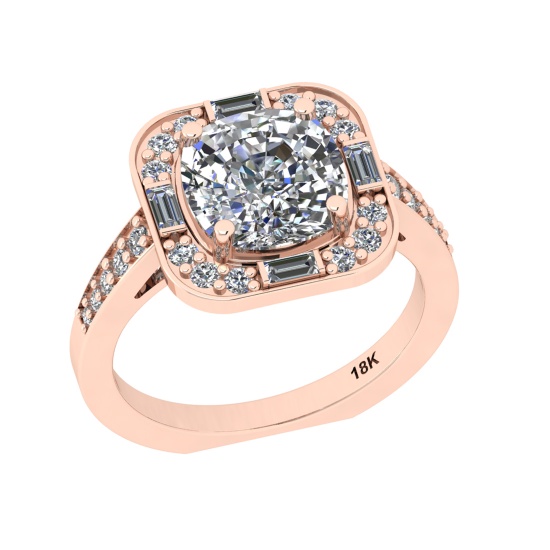 3.05 Ctw VS/SI1 Diamond 14K Rose Gold Engagement Ring (ALL DIAMOND ARE LAB