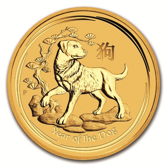 Australian Perth MInt Series II Lunar Gold Half Ounce 2018 Dog