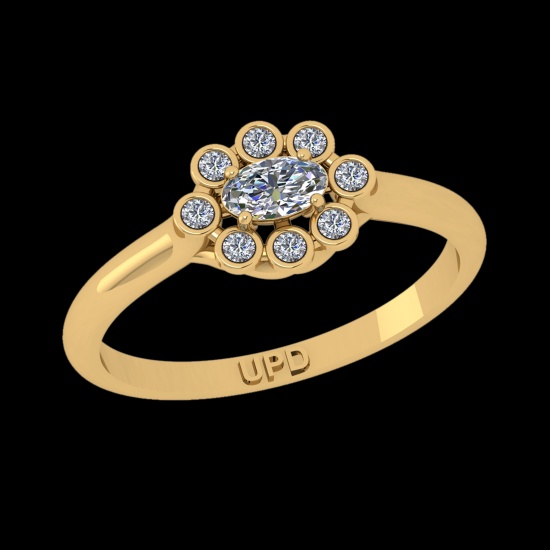 0.33 Ctw VS/SI1 Diamond 10k Yellow Gold Engagement Ring (ALL DIAMOND ARE LA