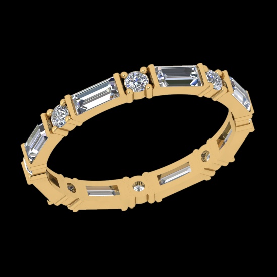1.40 Ctw VS/SI1 Diamond 10k Yellow Gold Eternity Band Ring (ALL DIAMOND ARE