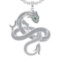 4.72 CtwVS/SI1 Emerald and Diamond 14K White Gold Dragon Necklace (ALL DIAM